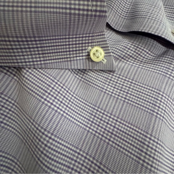 2/$25 BROOKS BROTHERS Non Iron Purple Checkered Shirt Brooks Brothers 18/33 - Picture 4 of 5